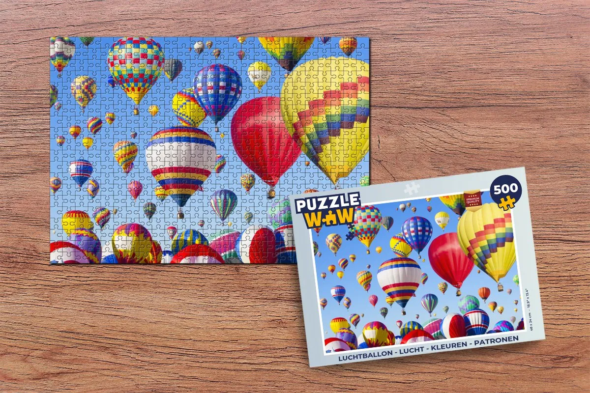 PuzzleWow Luchtballon Legpuzzel 500 Stuks - Multicolor