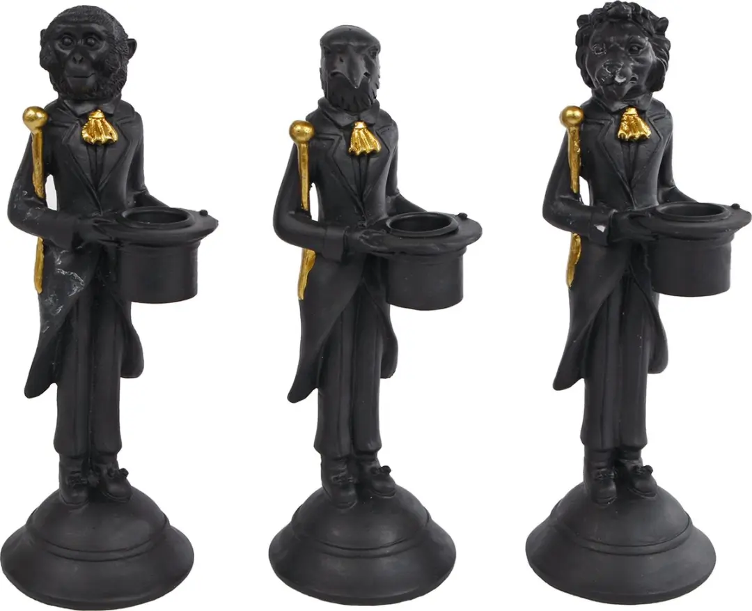 Van Manen Sculptuur Zwart Poly 17x8x23cm
