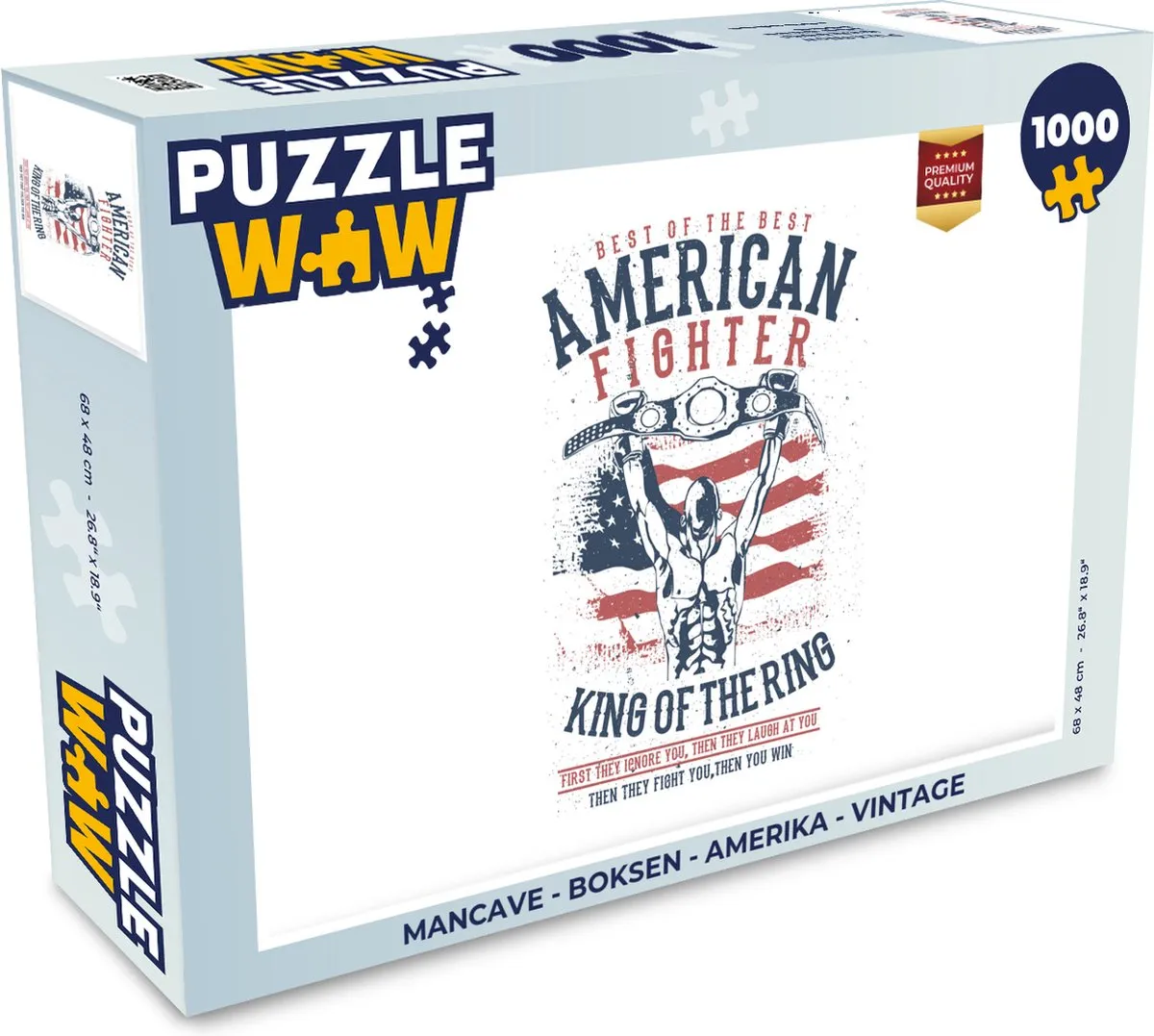 PuzzleWow Mancave Legpuzzel 1000 Stuks - Amerika Vintage Multicolor