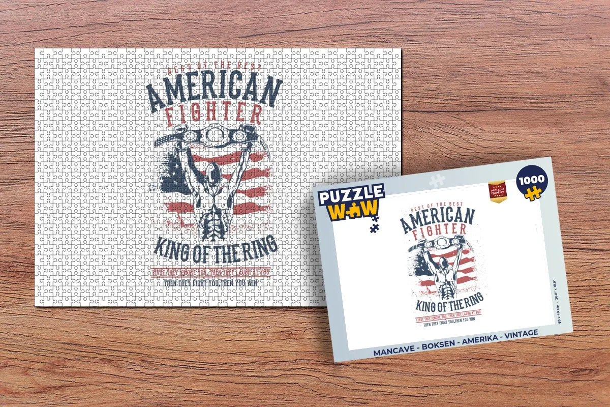 PuzzleWow Mancave Legpuzzel 1000 Stuks - Amerika Vintage Multicolor