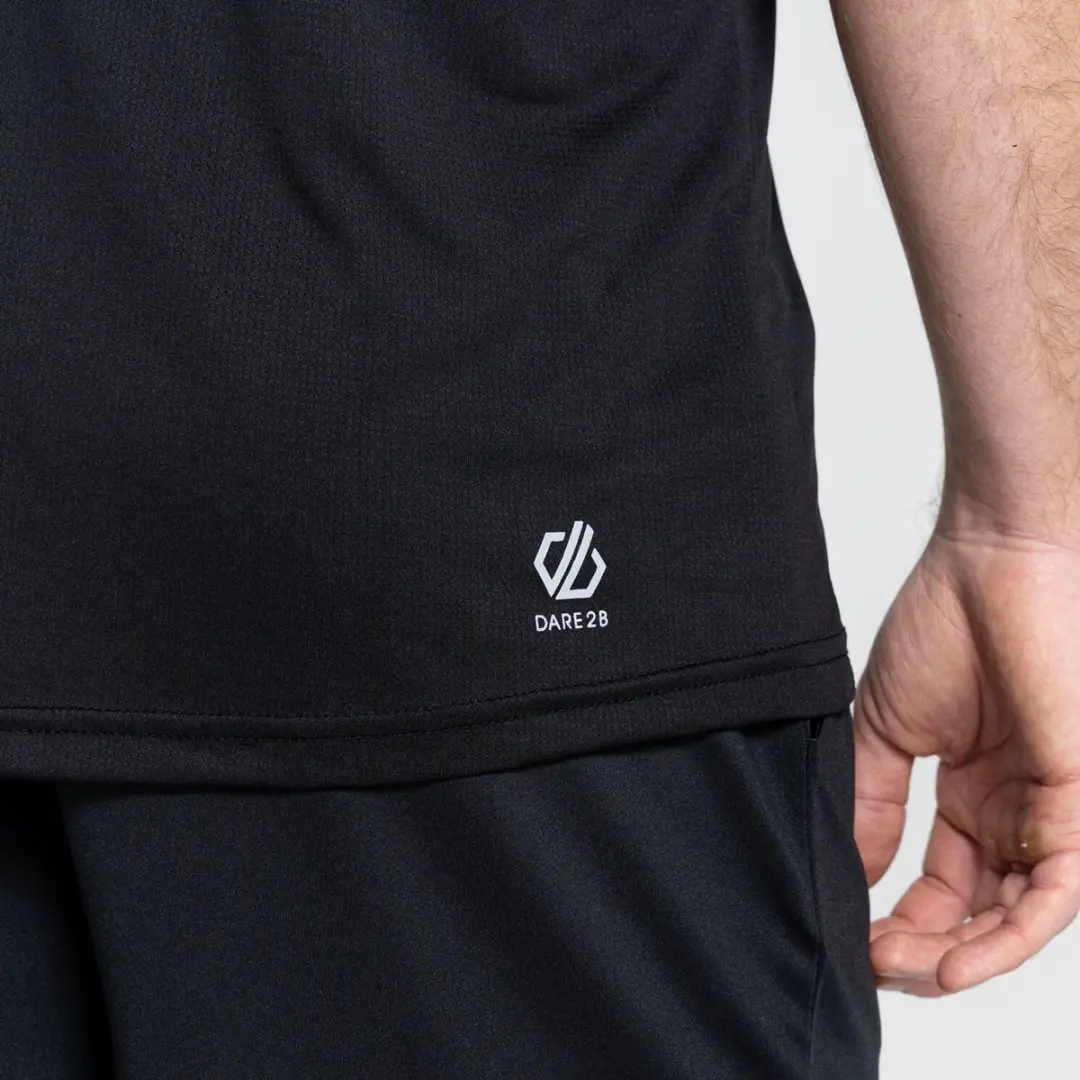 Dare 2B Accelerate Heren Sportshirt - Maat L - Zwart - afbeelding 3 van 6