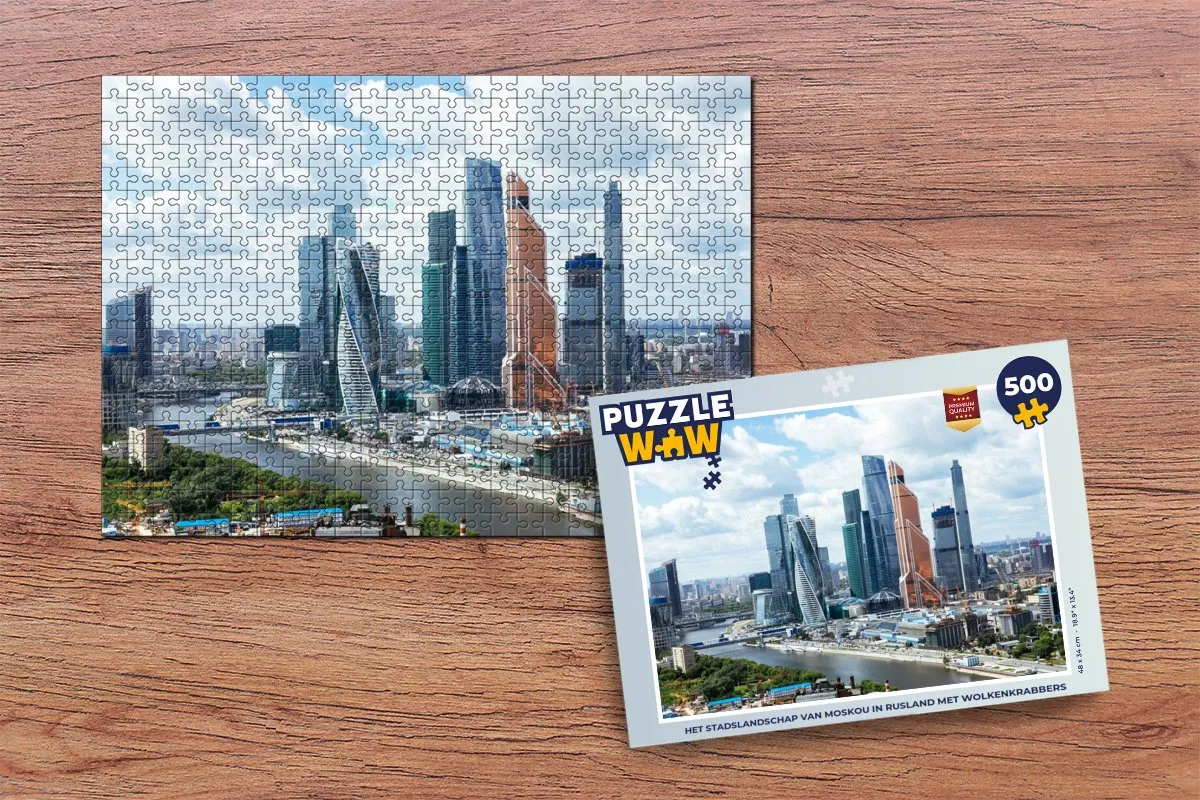 PuzzleWow Moskou Wolkenkrabbers Legpuzzel 500 Stuks - Multicolor
