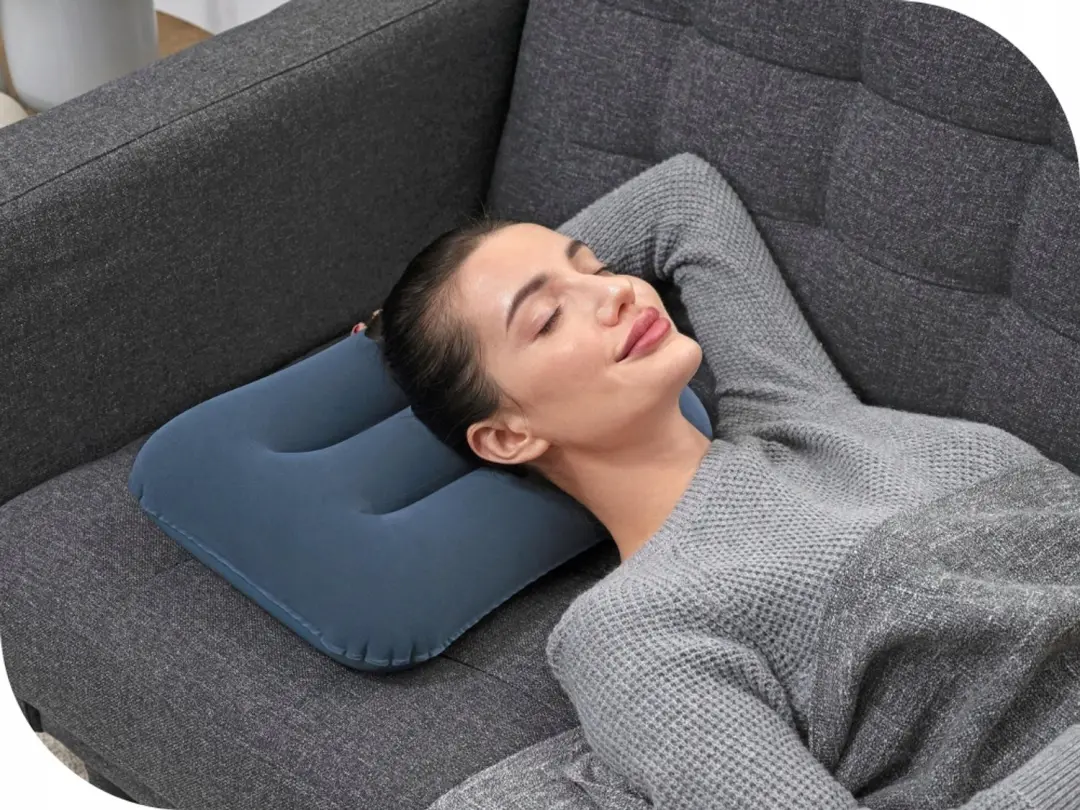 Bestway 67121 Opblaasbaar Velours Hoofdkussen - Blauw - afbeelding 2 van 6