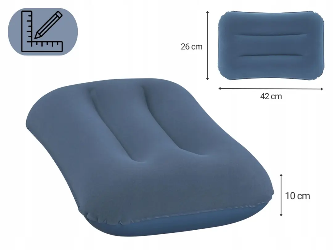 Bestway 67121 Opblaasbaar Velours Hoofdkussen - Blauw - afbeelding 6 van 6