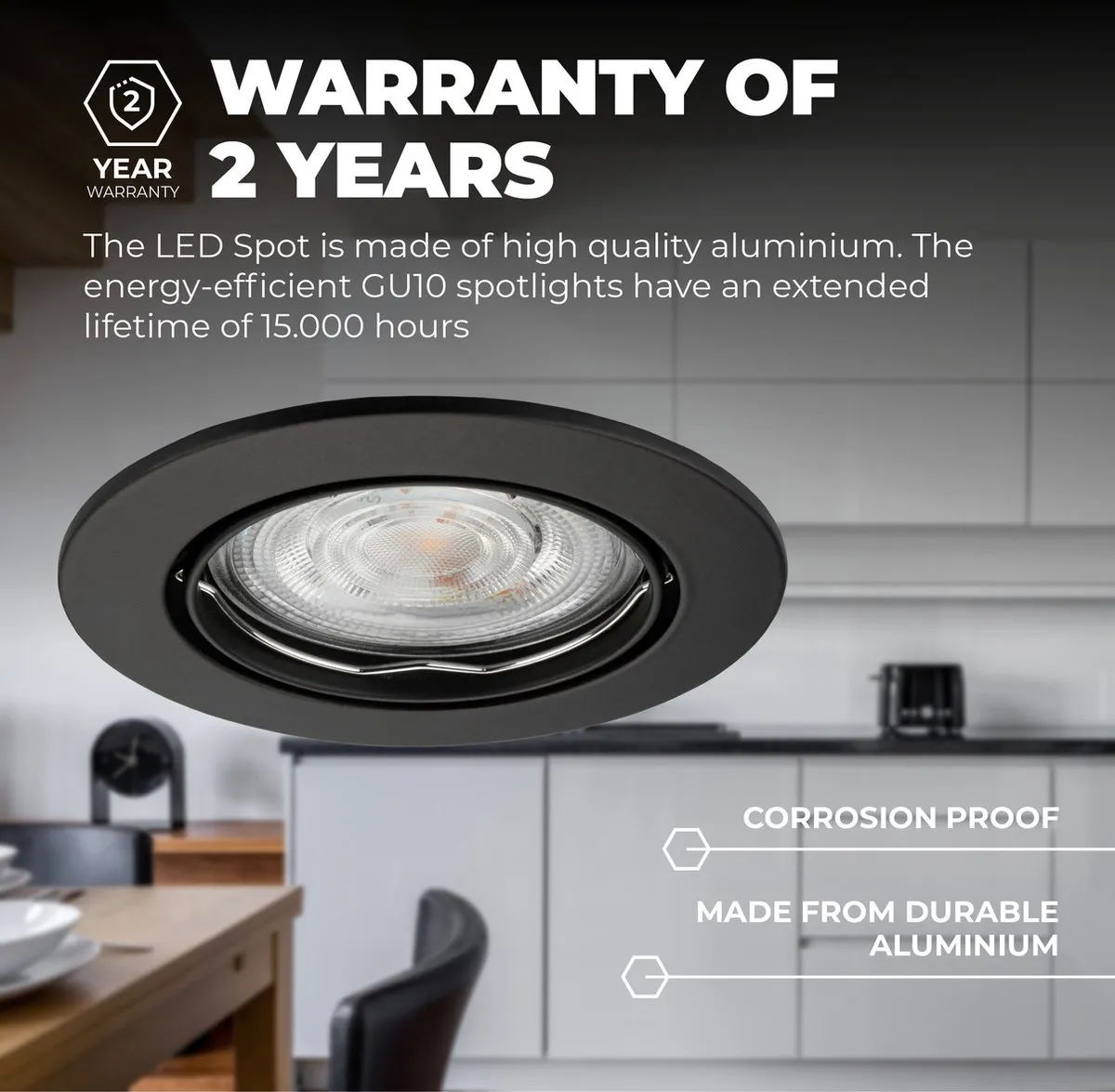 Ledvion 3X Inbouwspot Amsterdam - 3W 4000K - Zwart - afbeelding 6 van 6