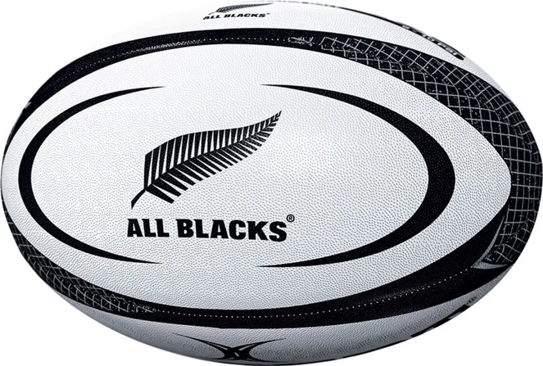 Gilbert All Blacks Replica Rugbybal 5 - Wit - afbeelding 3 van 5