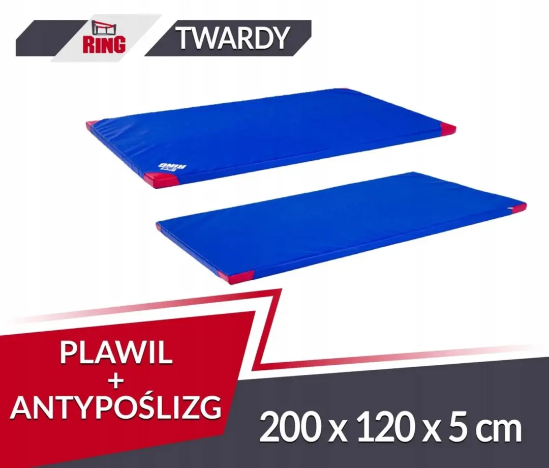Gymnastiekmat 200x120x5cm PVC Antislip Blauw