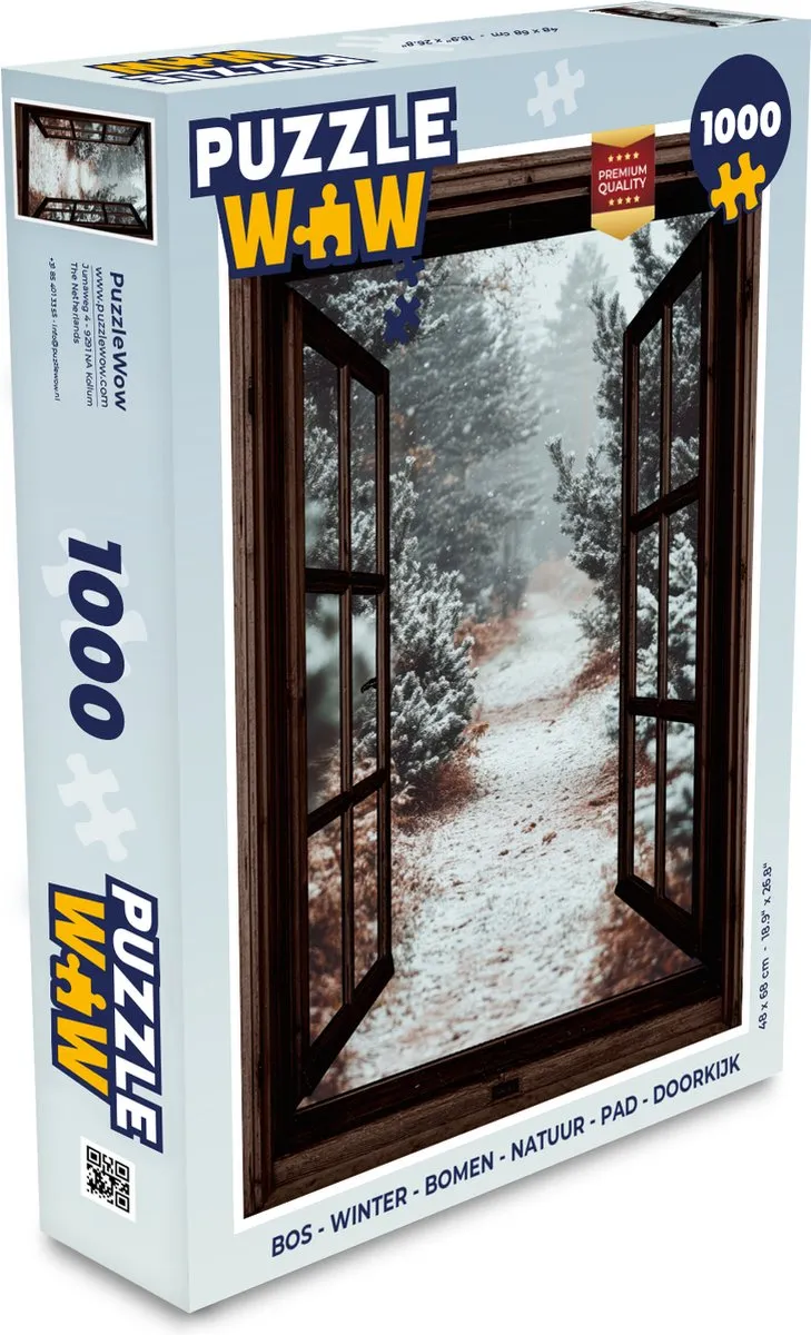 PuzzleWow Winter Bospad Legpuzzel 1000 Stuks