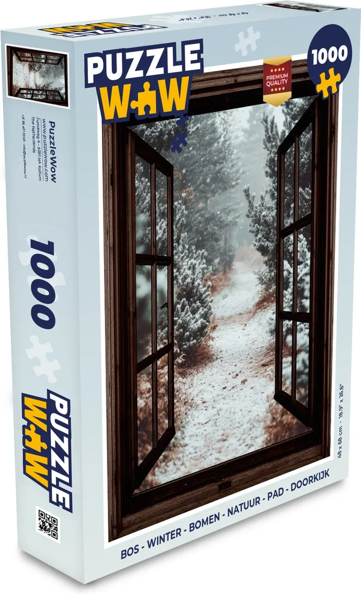 PuzzleWow Winter Bospad Legpuzzel 1000 Stuks
