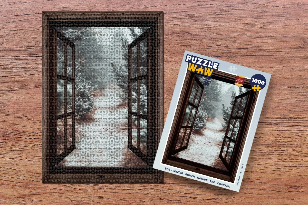 PuzzleWow Winter Bospad Legpuzzel 1000 Stuks