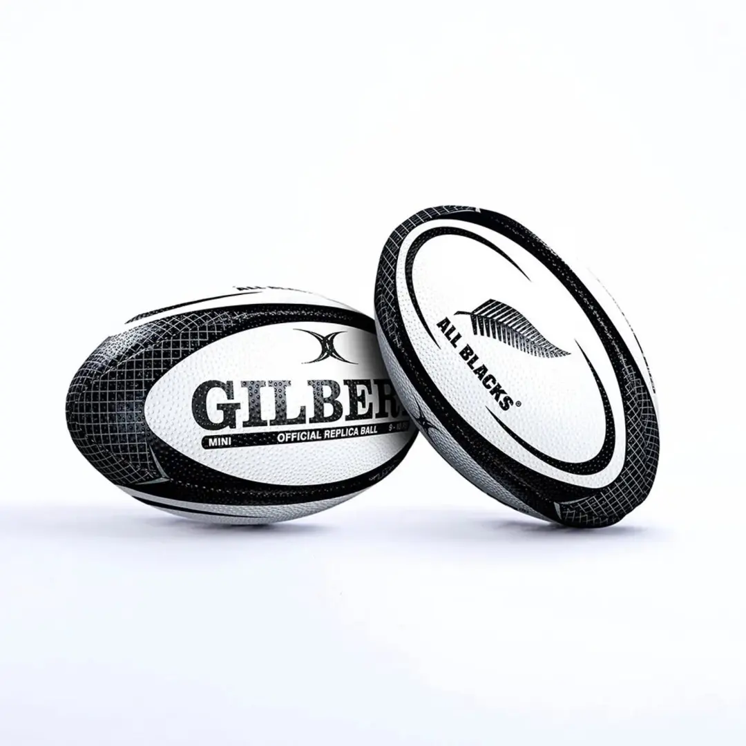 Gilbert All Blacks Rugbybal 1 - Zwart/Wit - afbeelding 4 van 5