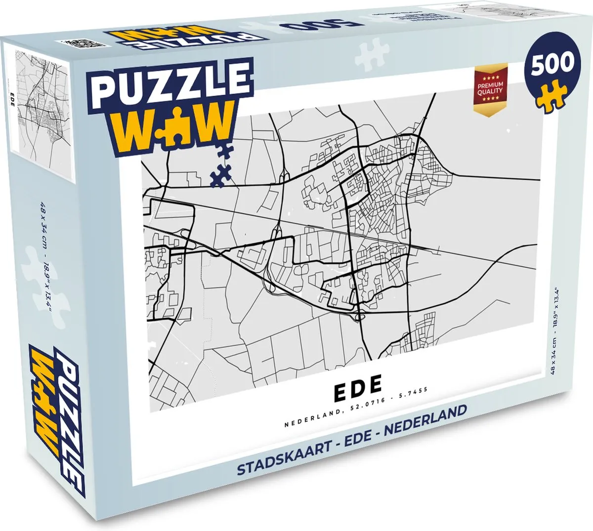 PuzzleWow Stadskaart Ede Nederland Legpuzzel 500 Stuks
