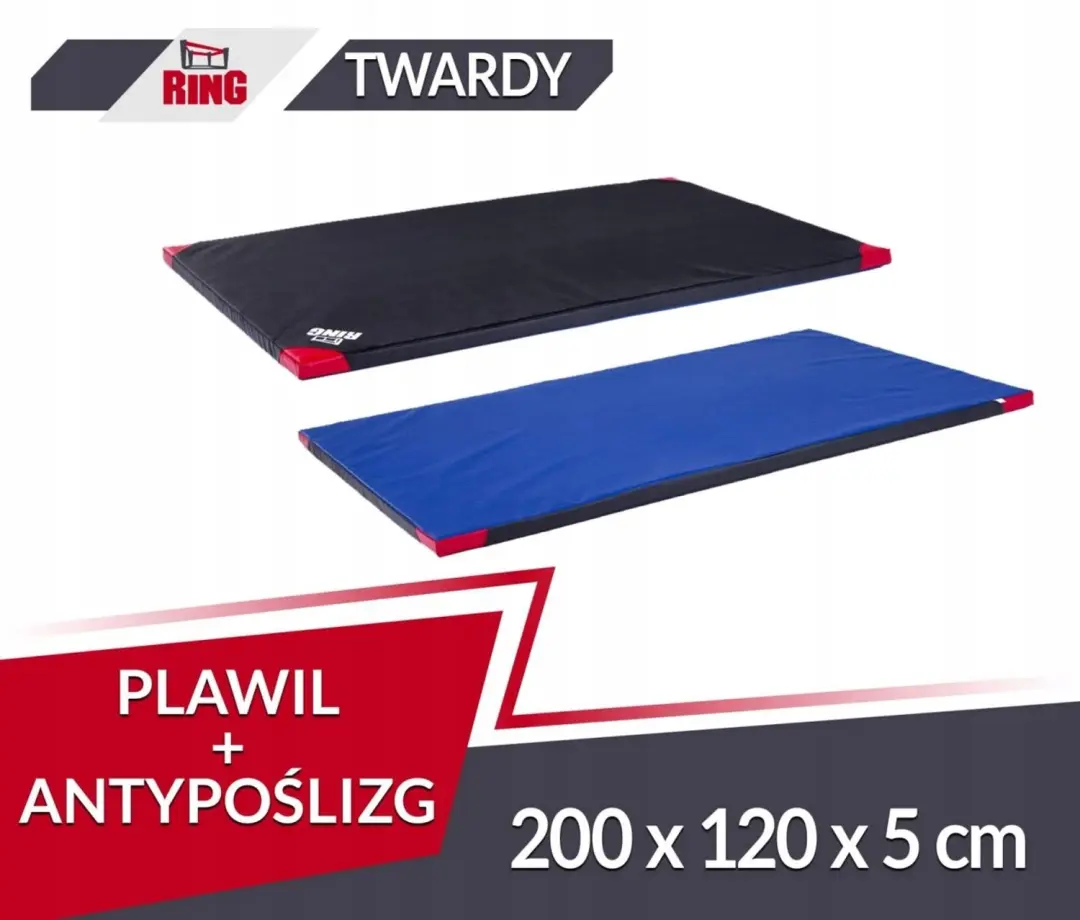 Gymnastiekmat 200x120x5 cm PVC Antislip Zwart