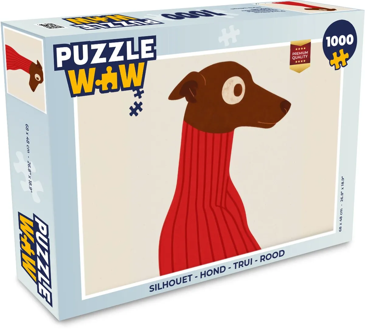 PuzzleWow Silhouet Hond Trui Legpuzzel 1000 Stuks