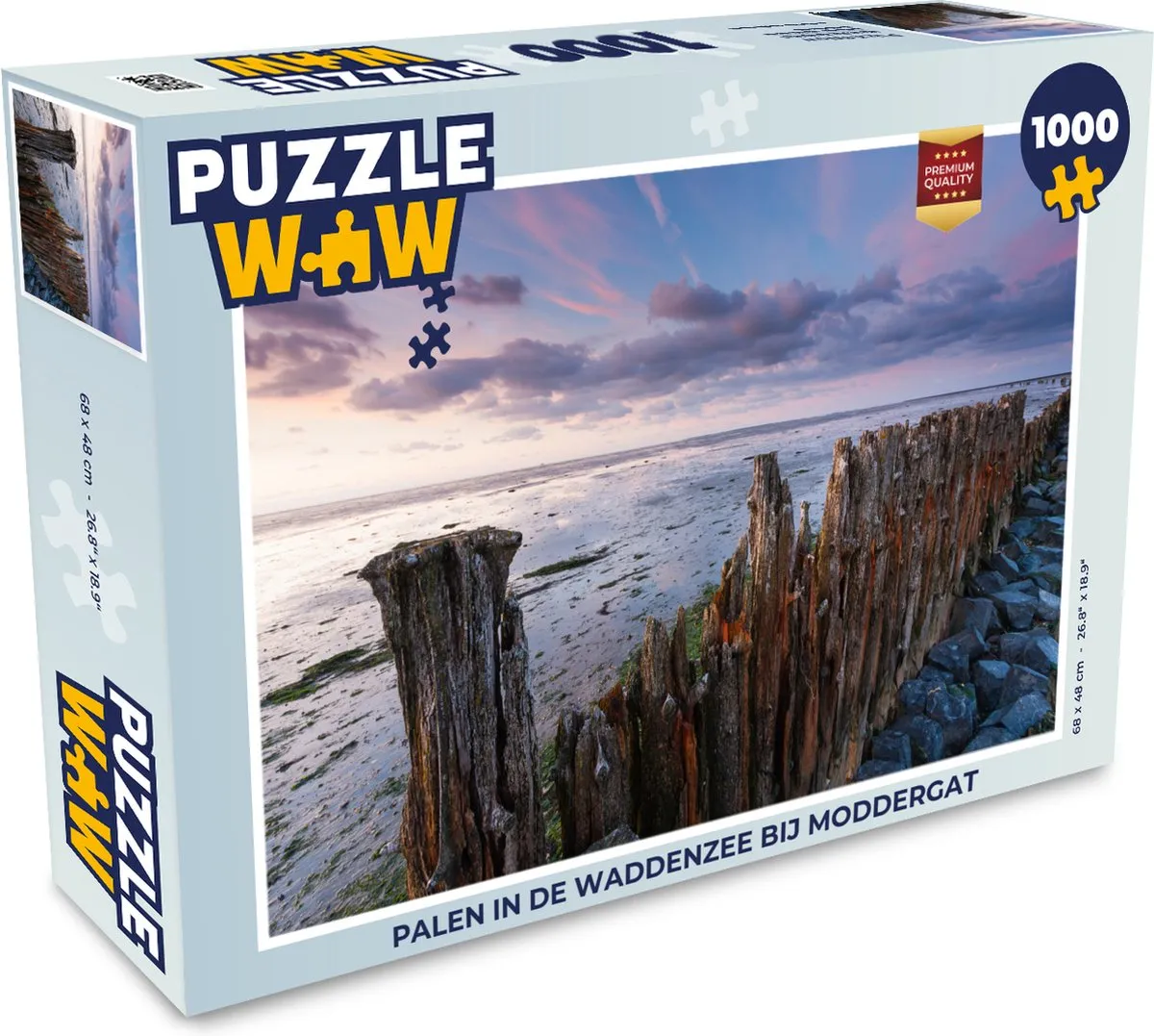 PuzzleWow Legpuzzel Moddergat Waddenzee 1000 Stuks - Multicolor