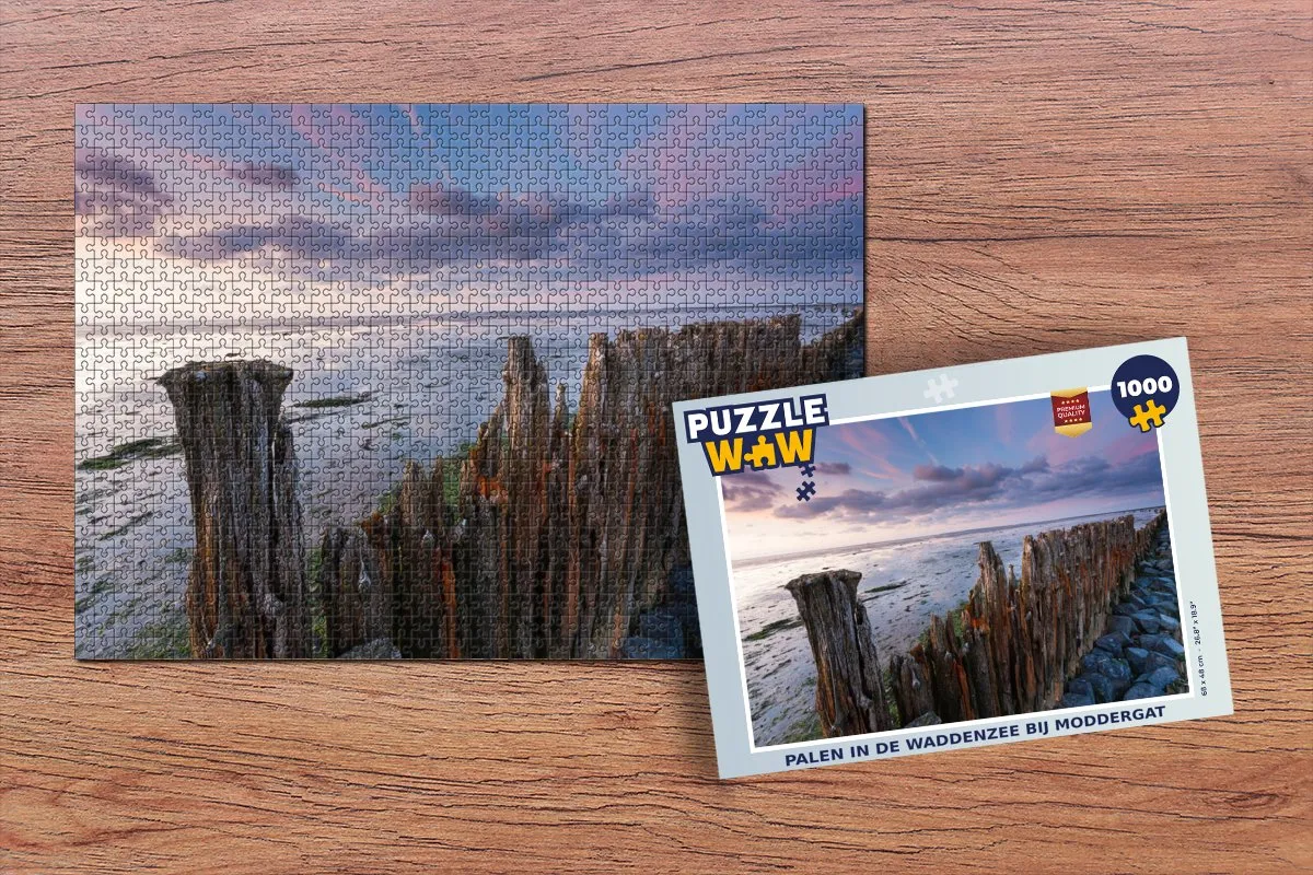PuzzleWow Legpuzzel Moddergat Waddenzee 1000 Stuks - Multicolor