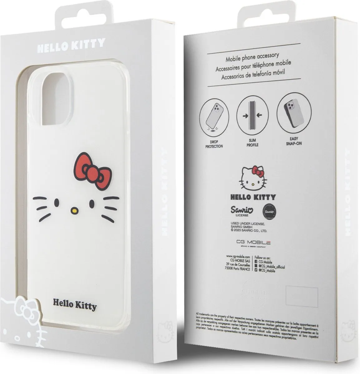 Hello Kitty iPhone 14 Pro Max TPU Hoesje - Kitty Face - Wit - afbeelding 6 van 6