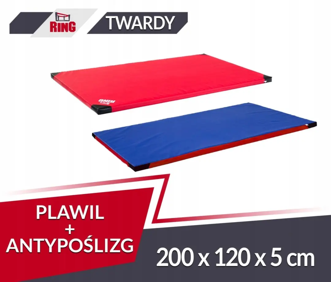 Gymnastiekmat 200x120x5cm PVC T120 Antislip Rood