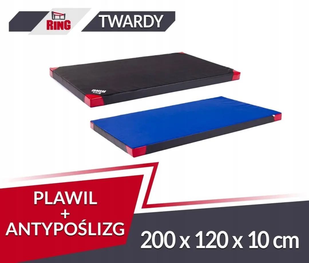 Ring Sport Gymnastiekmat PVC 200x120x10cm Zwart