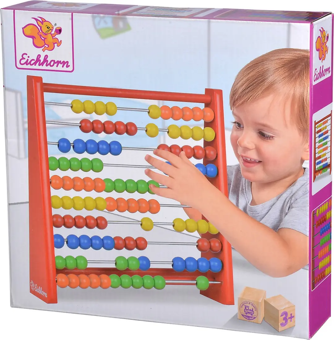 Eichhorn Mini Telraam 100 Houten Ballen - Meerkleurig - afbeelding 4 van 6