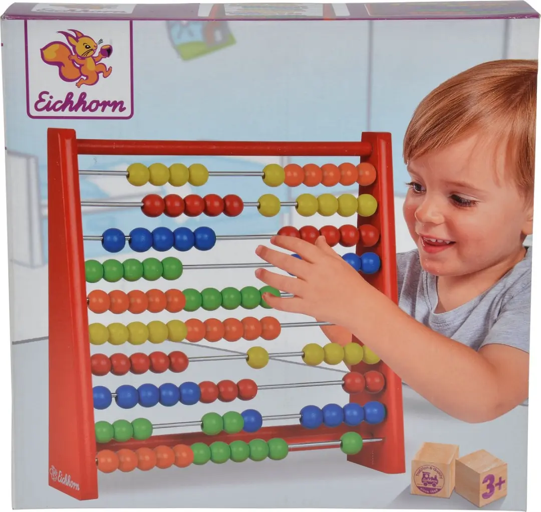 Eichhorn Mini Telraam 100 Houten Ballen - Meerkleurig - afbeelding 2 van 6