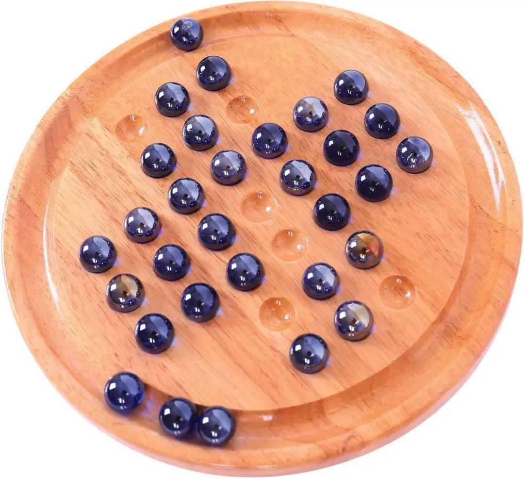 BIGJIGS Houten Solitaire Spel - Blauw - afbeelding 6 van 6