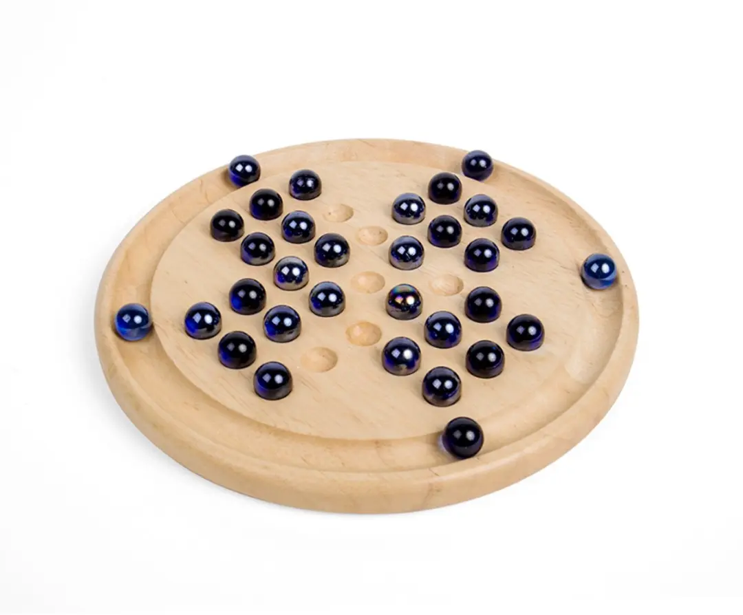 BIGJIGS Houten Solitaire Spel - Blauw - afbeelding 2 van 6