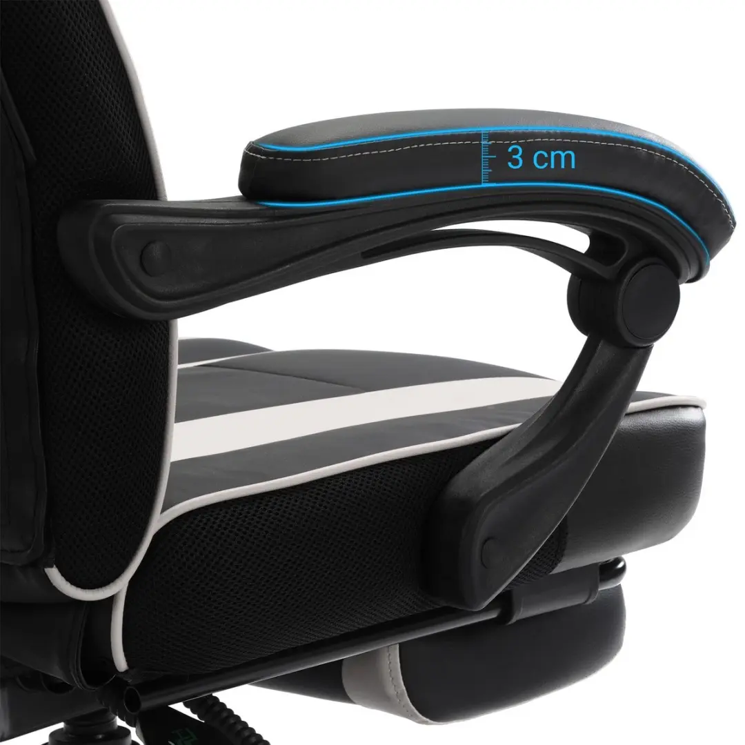 Songmics OBG73BW Gamingstoel - Zwart/Wit - afbeelding 2 van 6