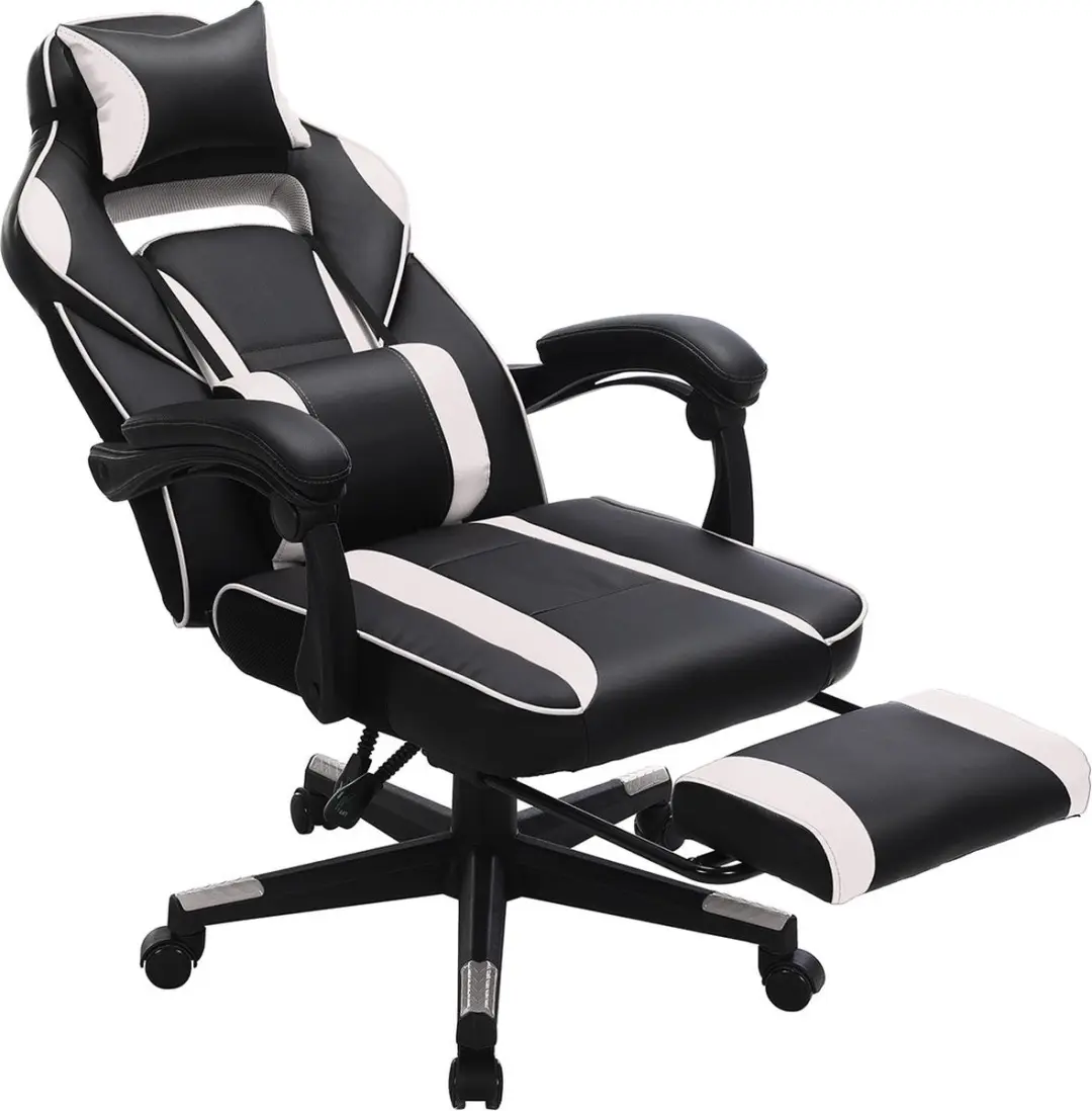 Songmics OBG73BW Gamingstoel - Zwart/Wit - afbeelding 4 van 6
