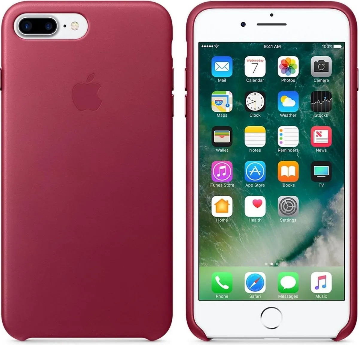 Apple Leren Hoesje iPhone 7/8 Plus MPVU2ZM/A - Bessenrood