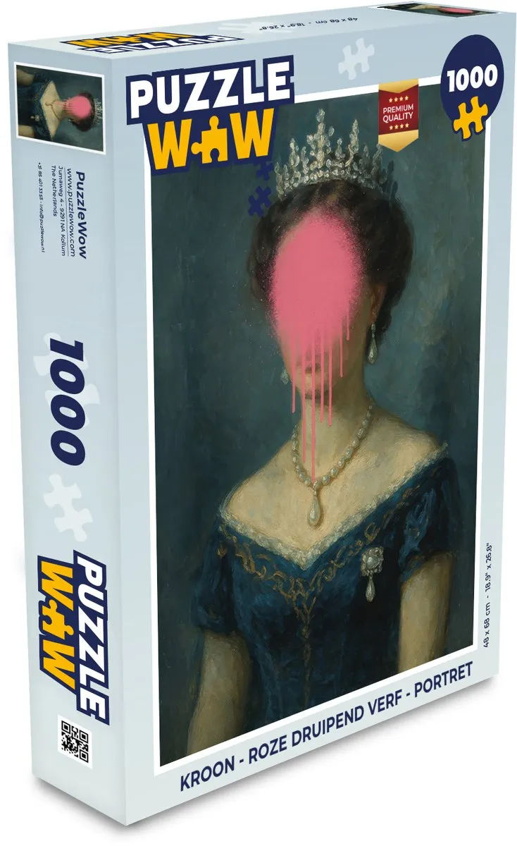PuzzleWow Kroon Roze Druipend Verf Legpuzzel 1000 Stukjes