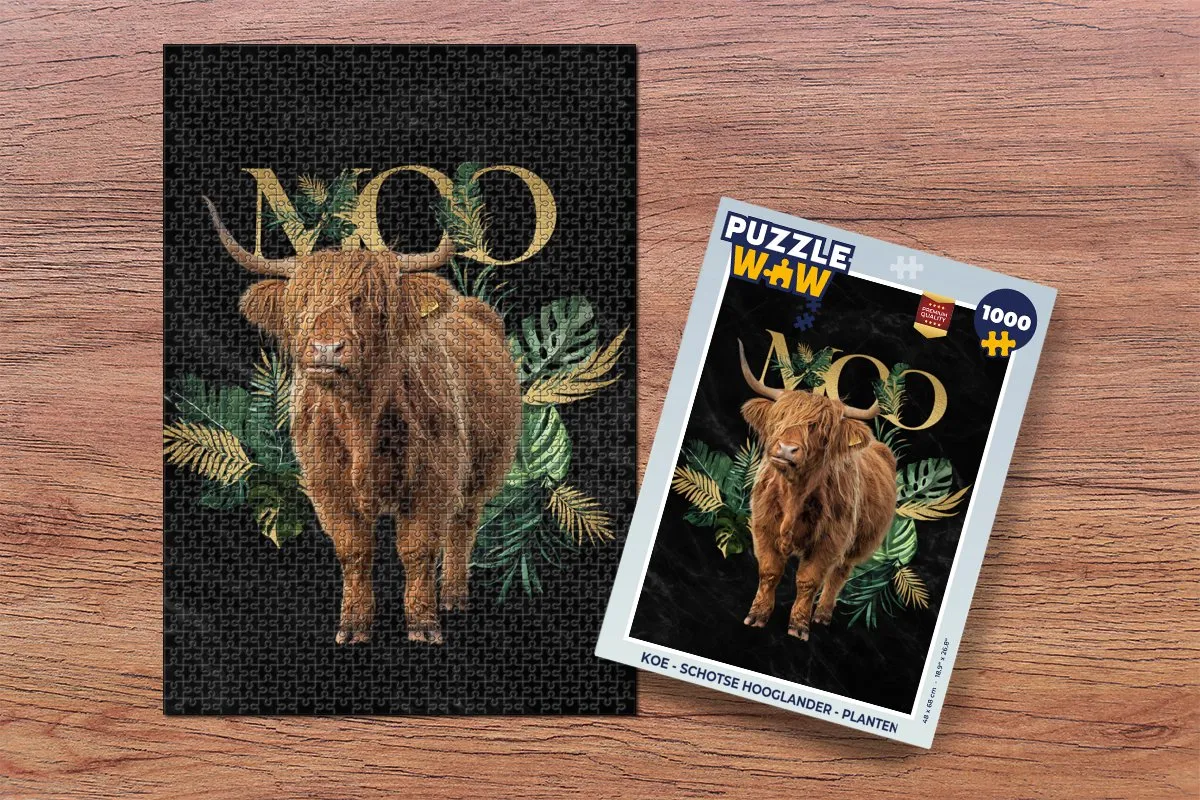 PuzzleWow Schotse Hooglander Legpuzzel 1000 Stuks - Multicolor