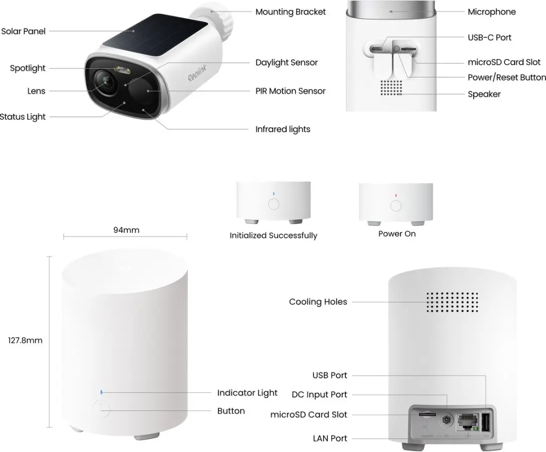 Reolink Hub 1 Lite met 2x Argus B340S - Wit - afbeelding 5 van 6