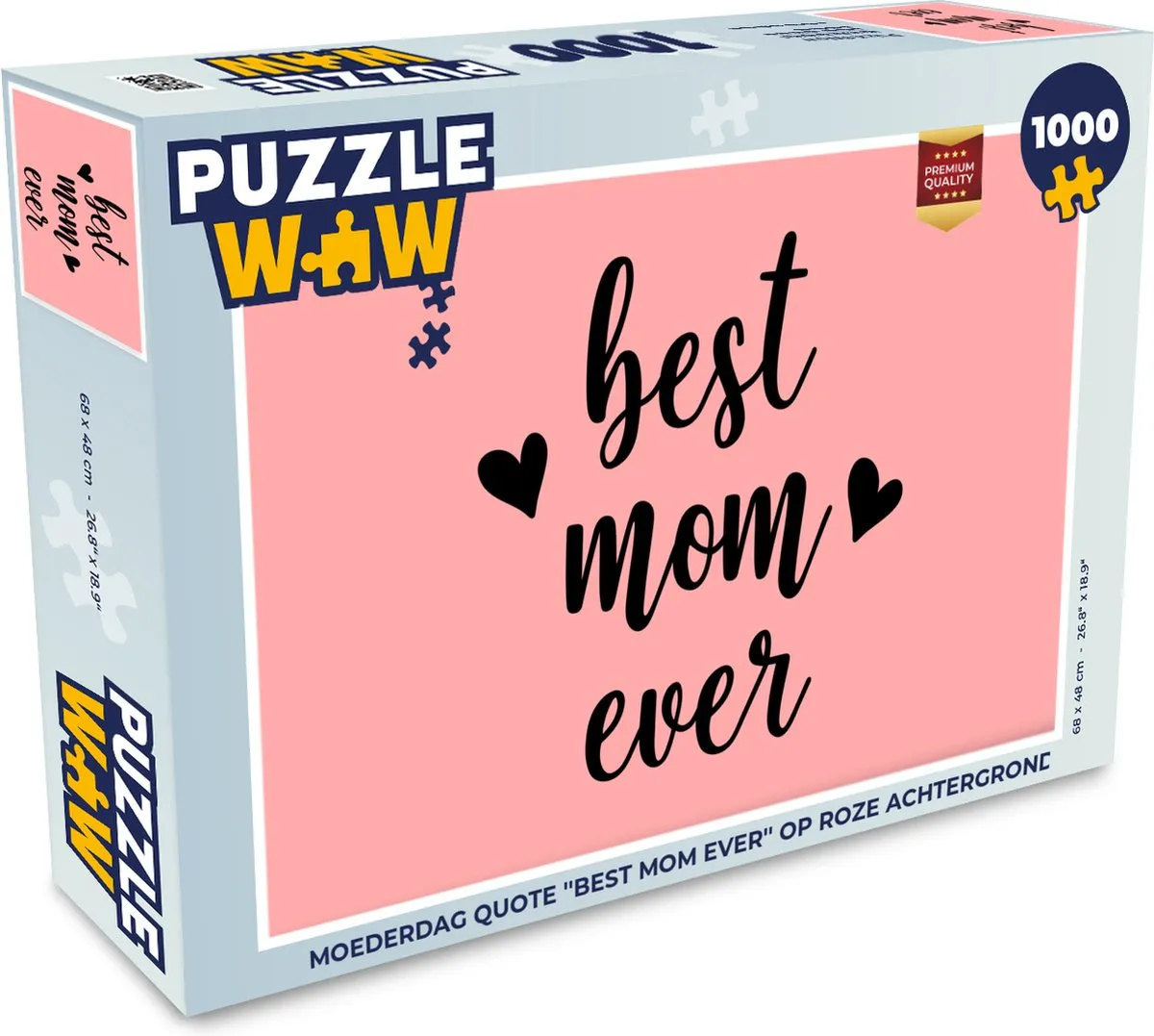 PuzzleWow Quote Roze Legpuzzel 1000 Stuks