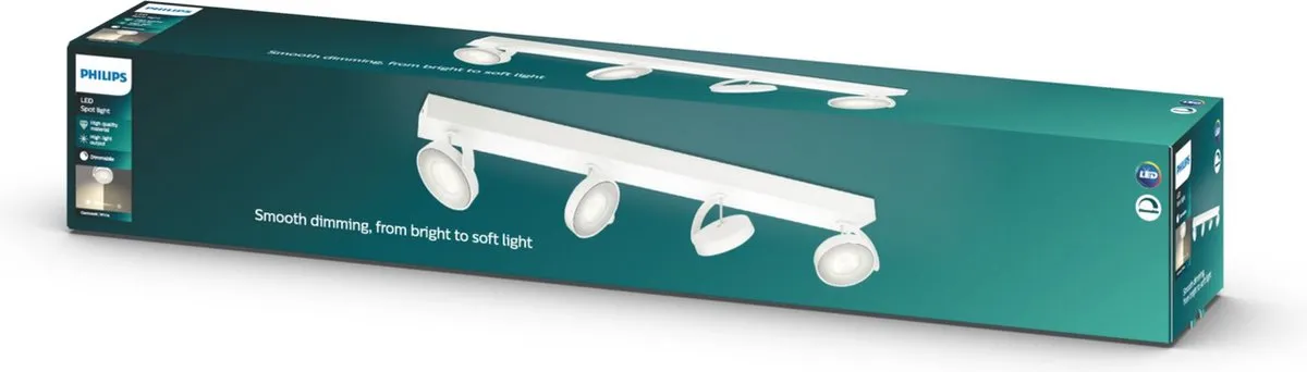 Philips Clockwork Opbouwspot 4-lichten - Wit
