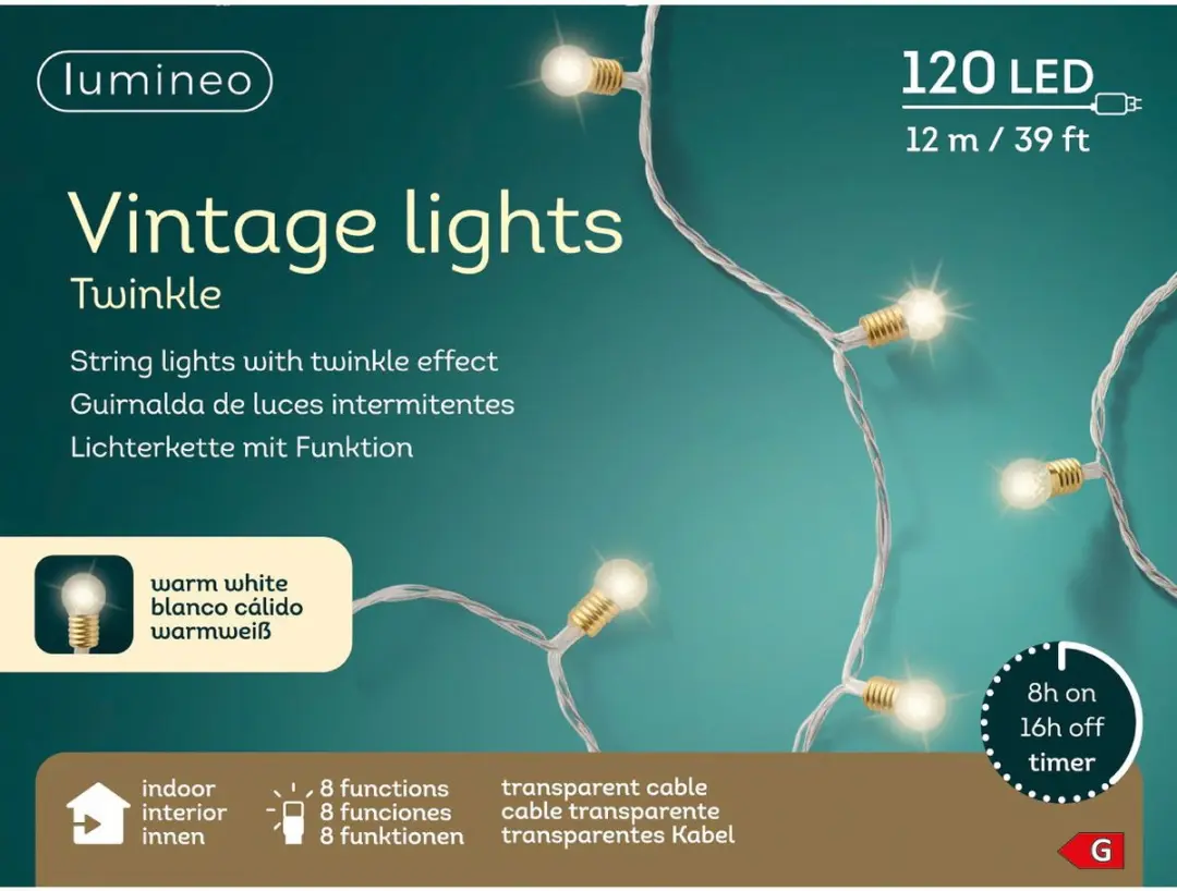 Lumineo LED Stringlight L1190C Warm Wit - afbeelding 2 van 2