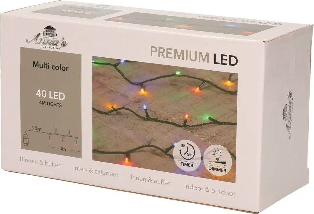 Anna's Collection Kerstverlichting 40 LED 4m Multicolor