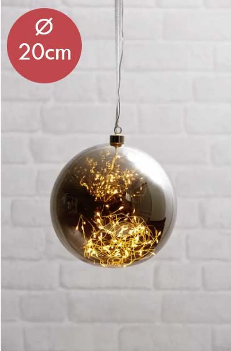 Star Trading Glow LED Kerstbal 20cm - Zwart - afbeelding 3 van 6