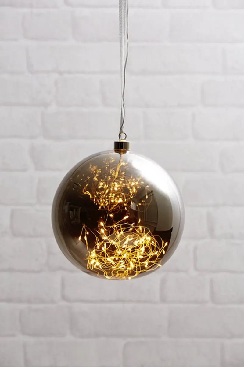 Star Trading Glow LED Kerstbal 20cm - Zwart - afbeelding 6 van 6