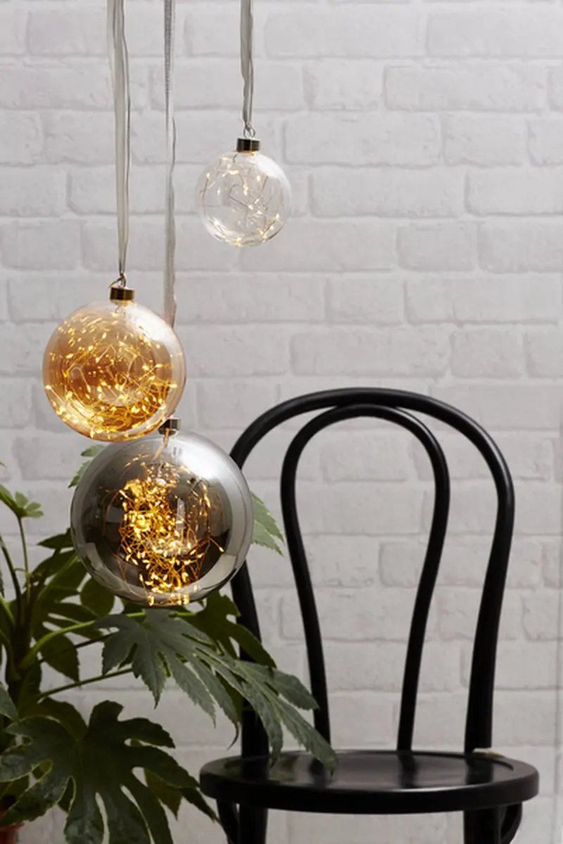 Star Trading Glow LED Kerstbal 20cm - Zwart - afbeelding 5 van 6