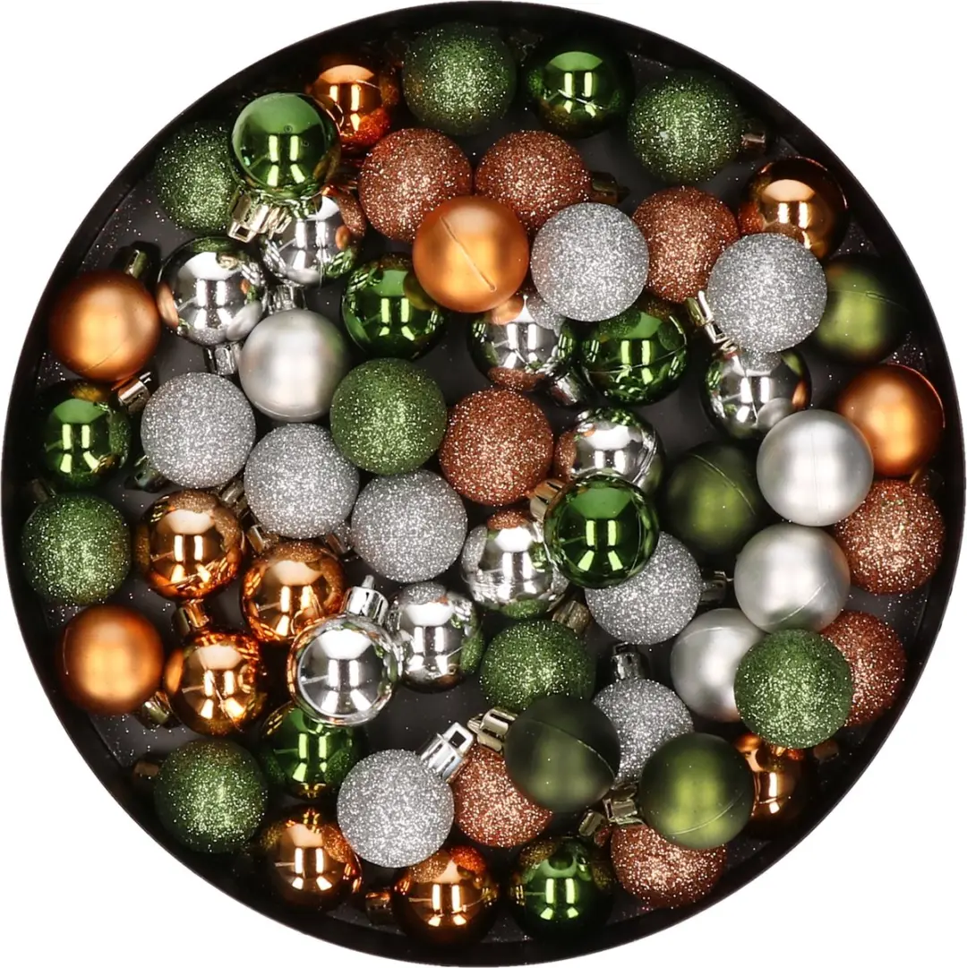 Kleine kunststof kerstballen 60x stuks