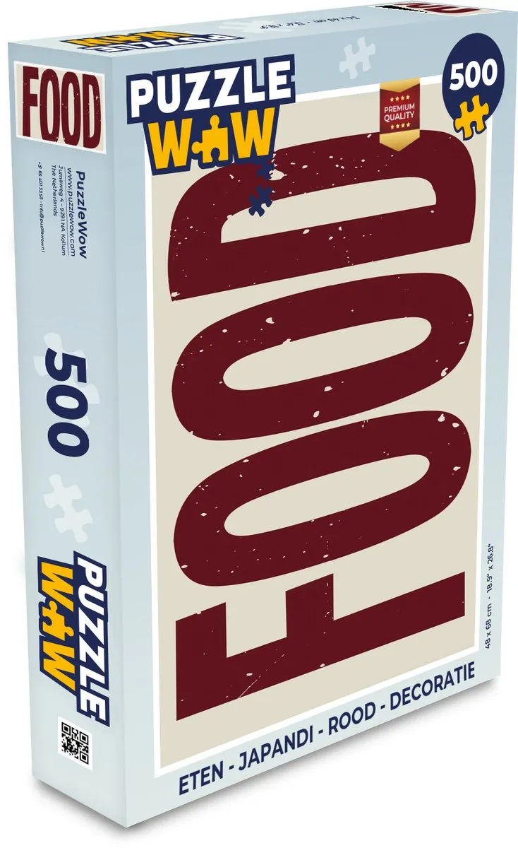 PuzzleWow Japandi Legpuzzel 500 Stuks - Rood