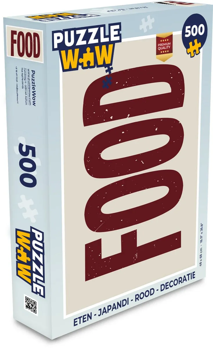 PuzzleWow Japandi Legpuzzel 500 Stuks - Rood