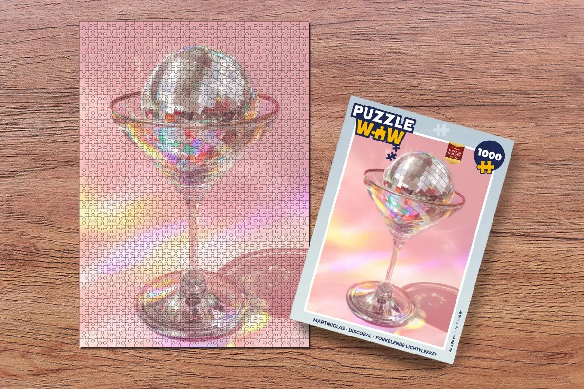 PuzzleWow Martiniglas Discobal Legpuzzel 1000 Stuks