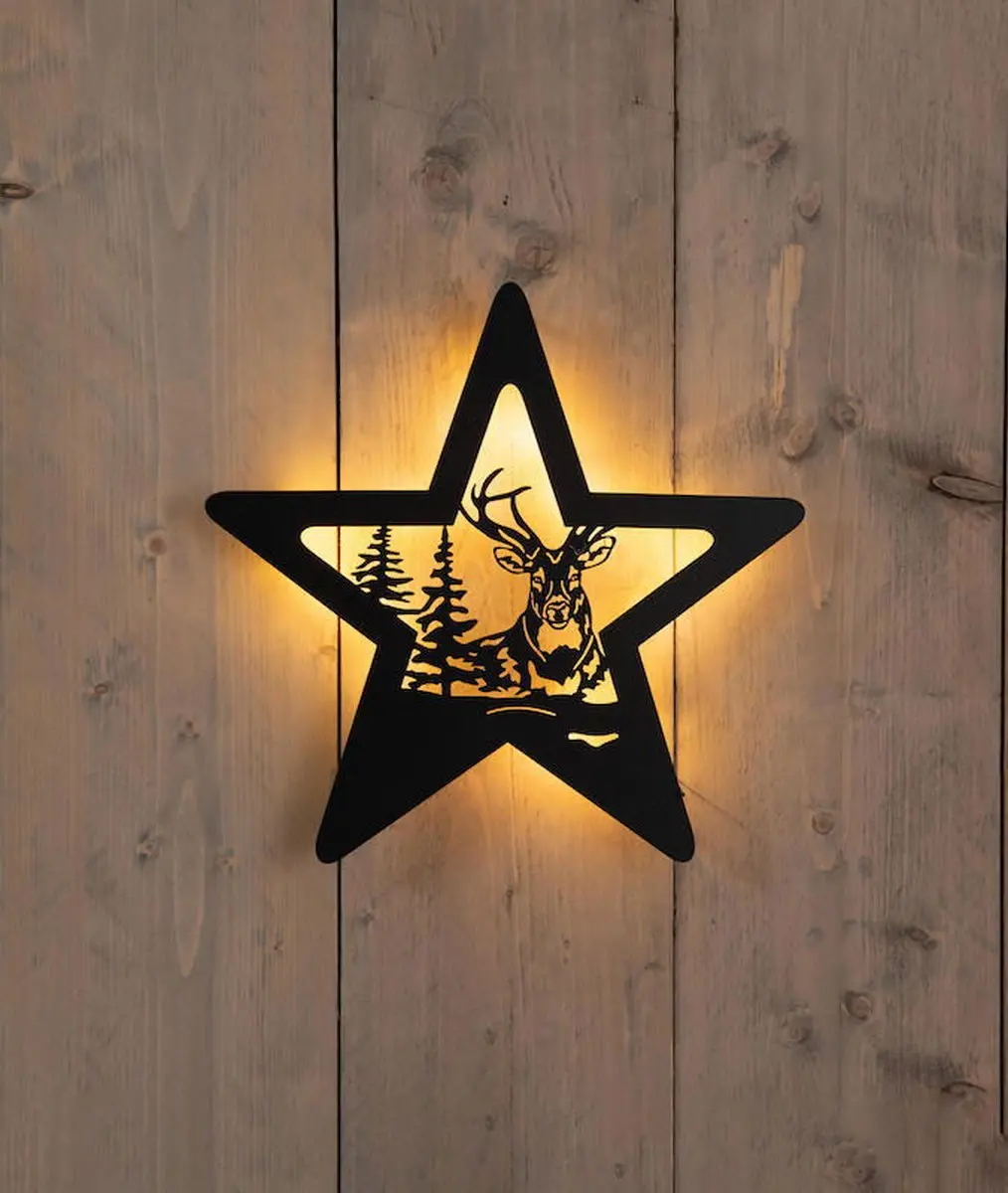 Anna's Collection Kerstster 22LED - Multicolor - Zwart - afbeelding 4 van 4