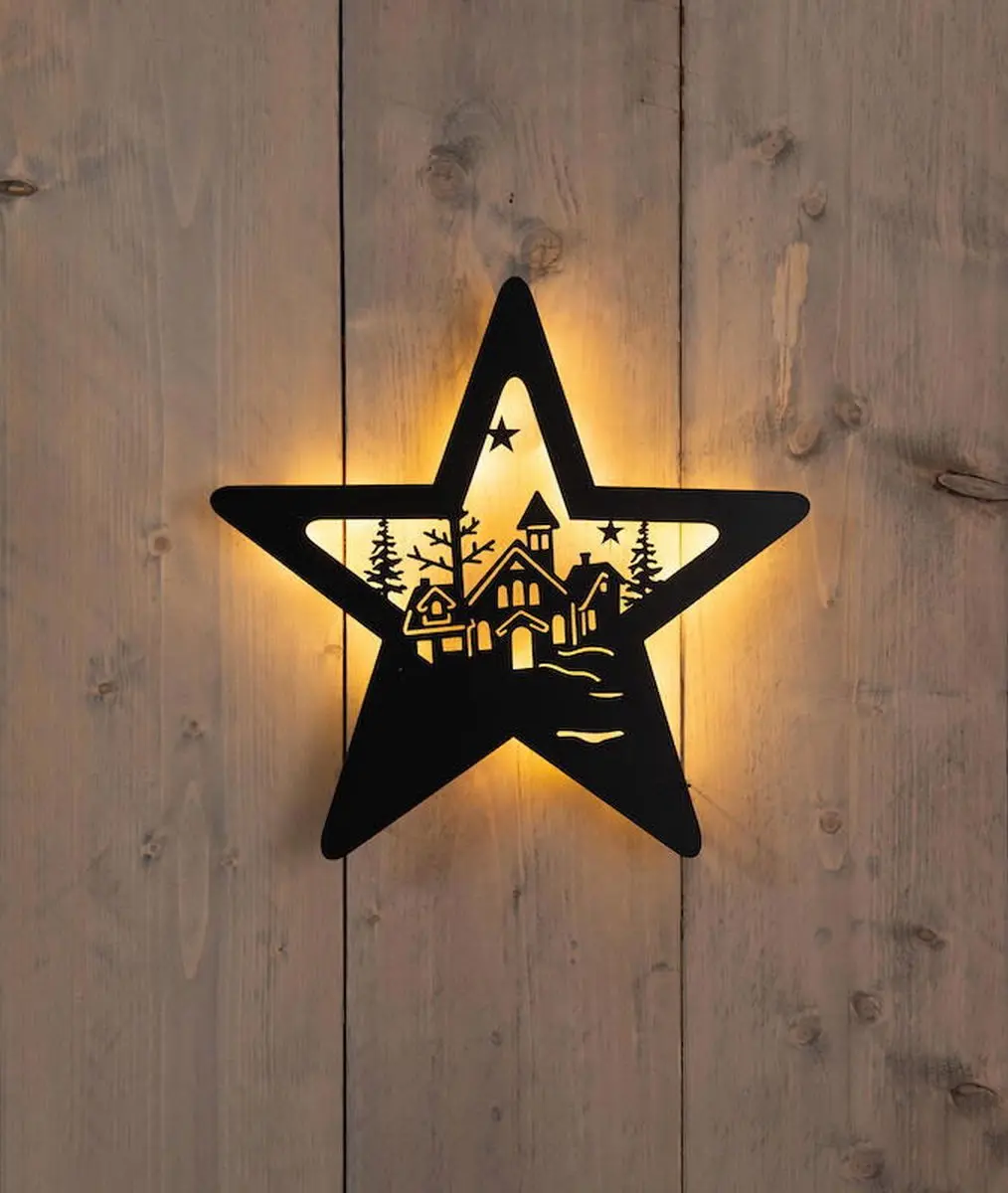 Anna's Collection Kerstster 22LED - Multicolor - Zwart - afbeelding 2 van 4