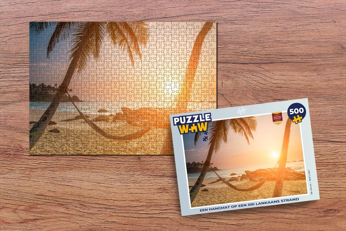 PuzzleWow Zonsondergang Hangmat Legpuzzel 500 Stuks - Multicolor