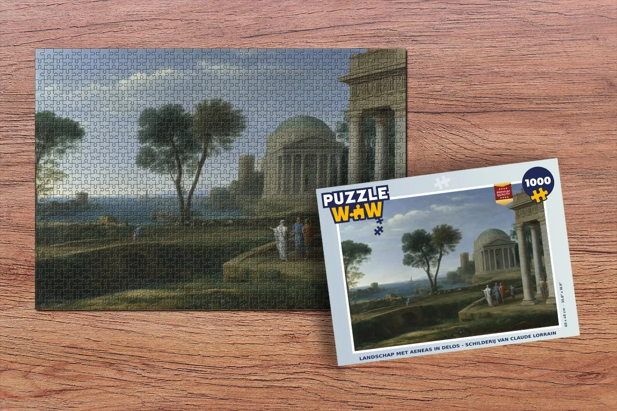 PuzzleWow Landschap met Aeneas in Delos Legpuzzel 1000 Stuks - Multicolor