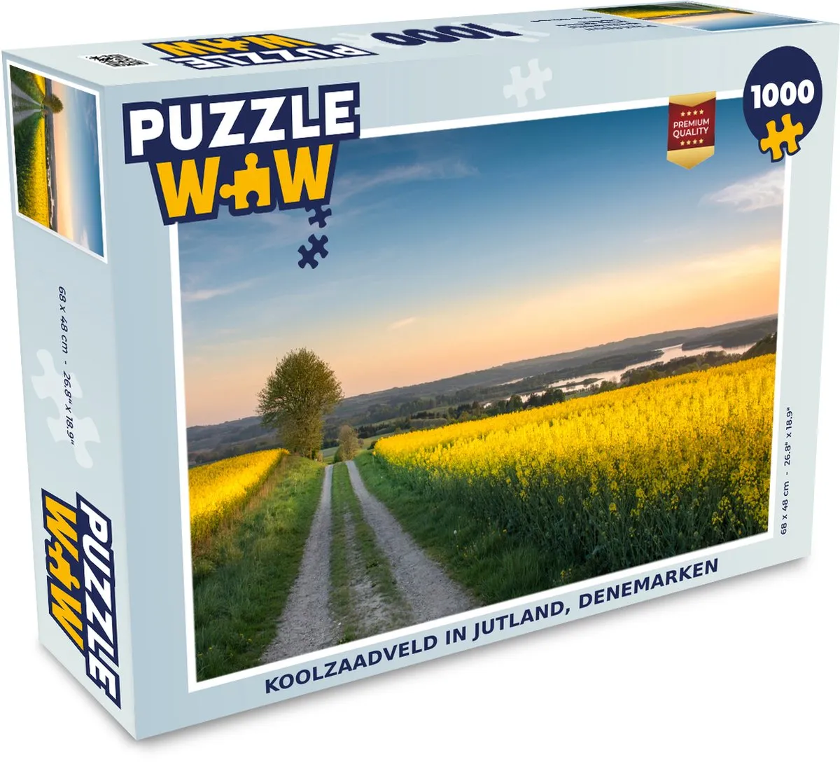 PuzzleWow Legpuzzel Koolzaadveld Jutland 1000 Stuks - Multicolor