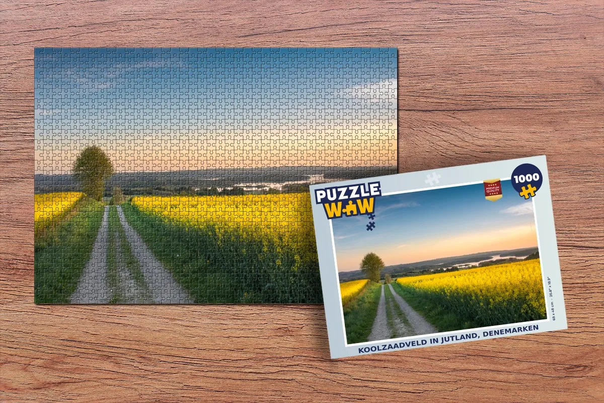 PuzzleWow Legpuzzel Koolzaadveld Jutland 1000 Stuks - Multicolor